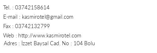 Kamir Otel telefon numaralar, faks, e-mail, posta adresi ve iletiim bilgileri